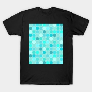 Bright Blue Geometric Circles Pattern T-Shirt